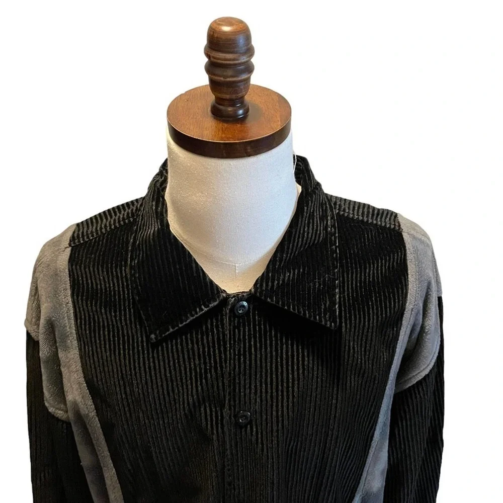 Vintage Streetwear GODBODY Collection Jacket Black Size Large Flocked PVC 90s